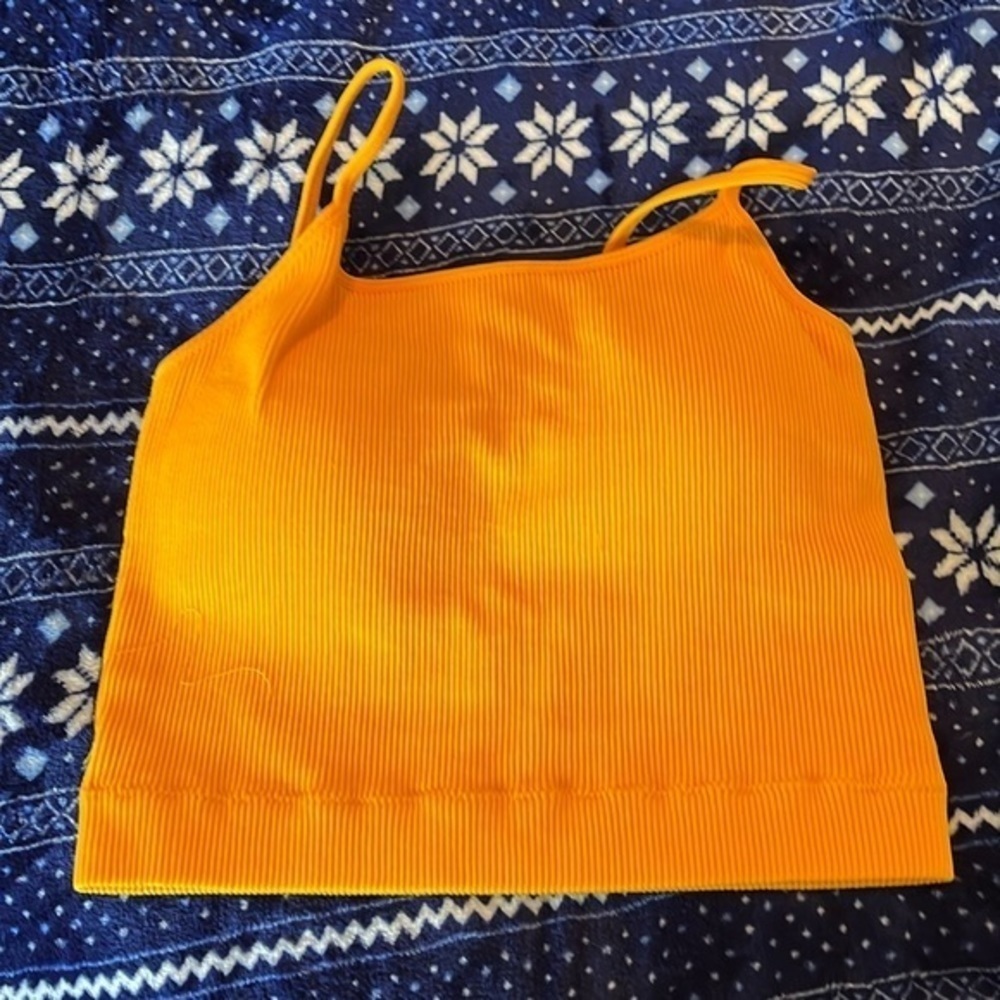 Zenana Ribbed High Neck Crop Top w/ Bra pads NWT